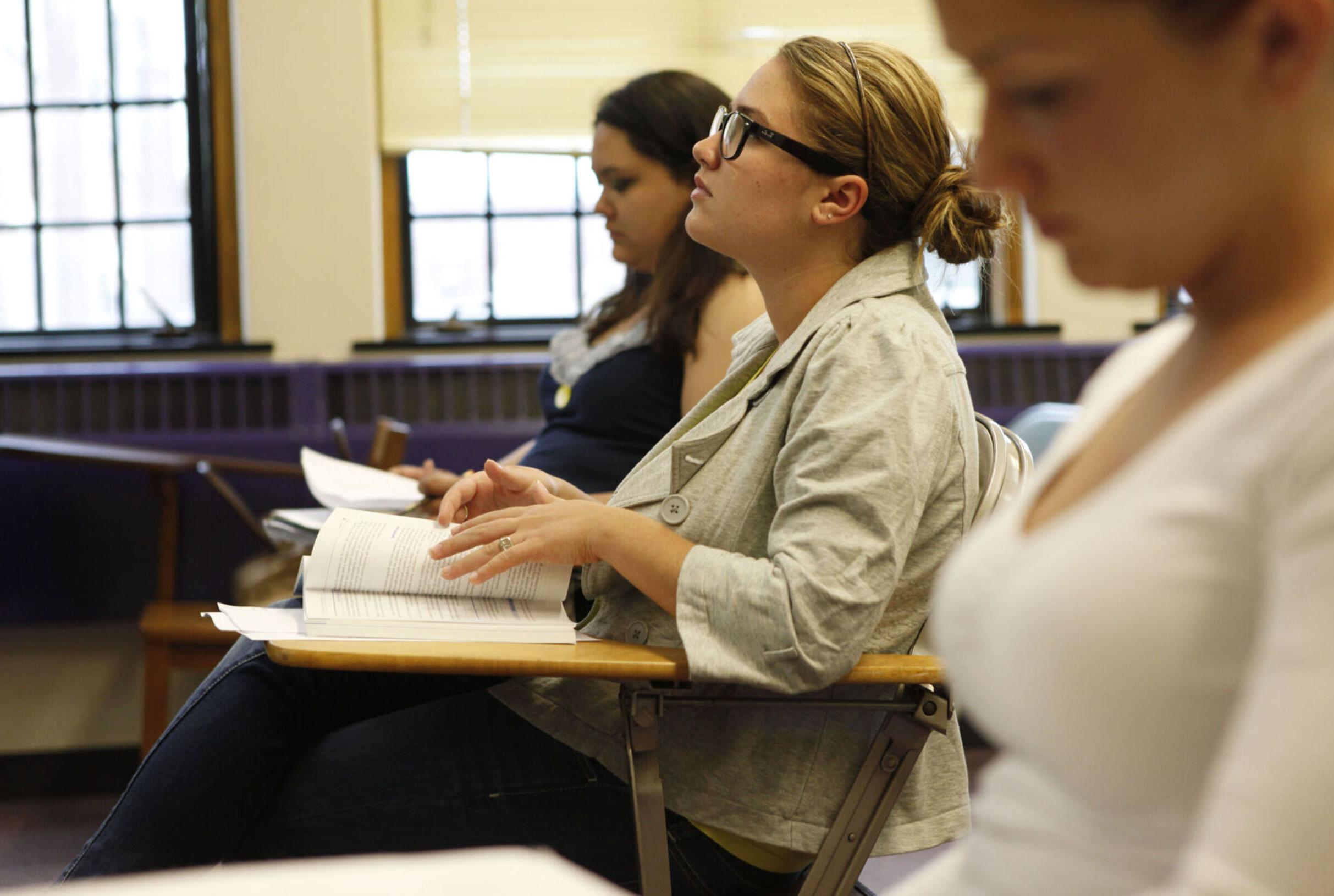 Some students listen in class